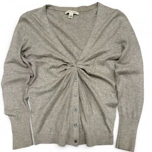 Banana Republic Grey Cotton Knot Front Cardigan | Size S | Preppy Workwear